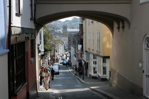 Totnes, the view down High Street